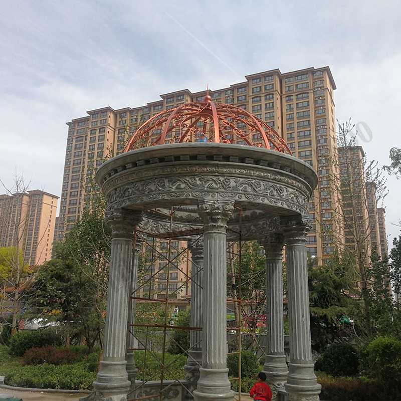 歐式景觀亭子，小區(qū)石雕涼亭，大理石石材亭子