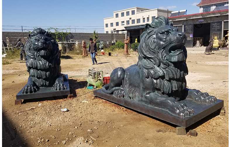 銅雕塑廠家，歐式銅獅子，匯豐銀行銅獅子