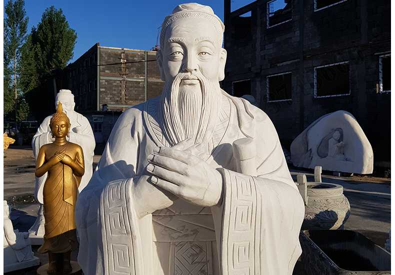 石雕孔子像，大理石孔子像，漢白玉孔子像