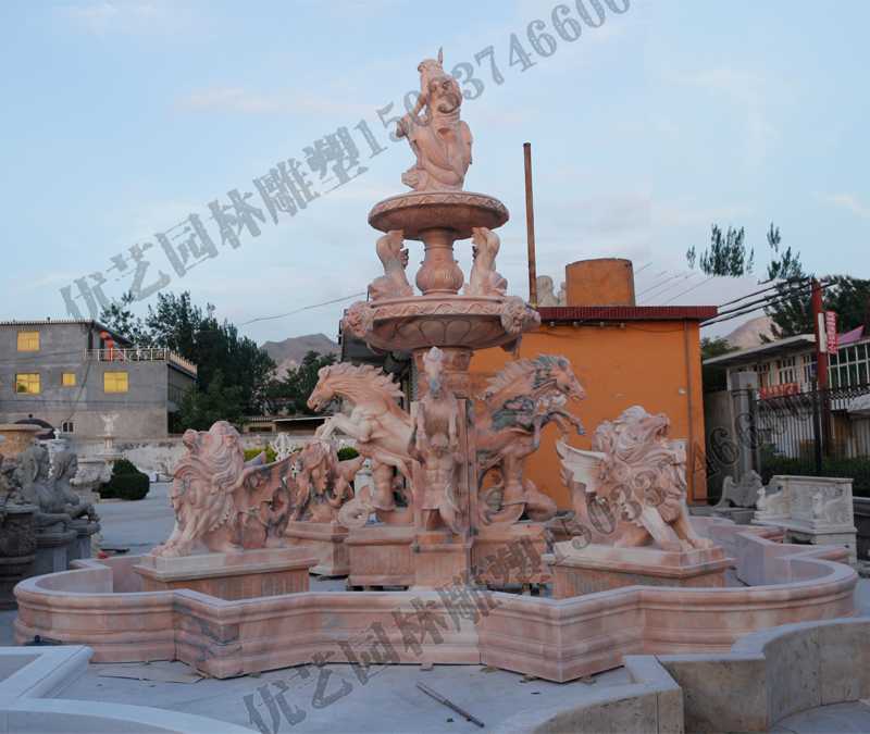 大理石景觀噴泉，歐式大型噴泉，石雕噴泉廠家