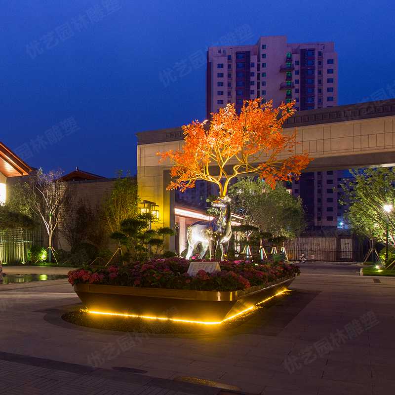 不銹鋼鹿，不銹鋼雕塑廠家，定制不銹鋼雕塑