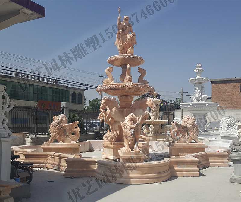 大理石景觀噴泉，歐式大型噴泉，石雕噴泉廠家