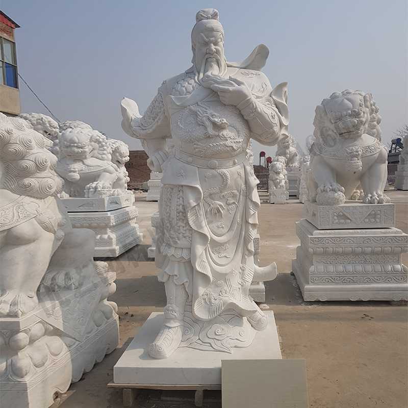 漢白玉關(guān)公像，石雕關(guān)公像，大理石關(guān)公雕像，關(guān)羽雕像，河北石雕關(guān)公廠家.jpg