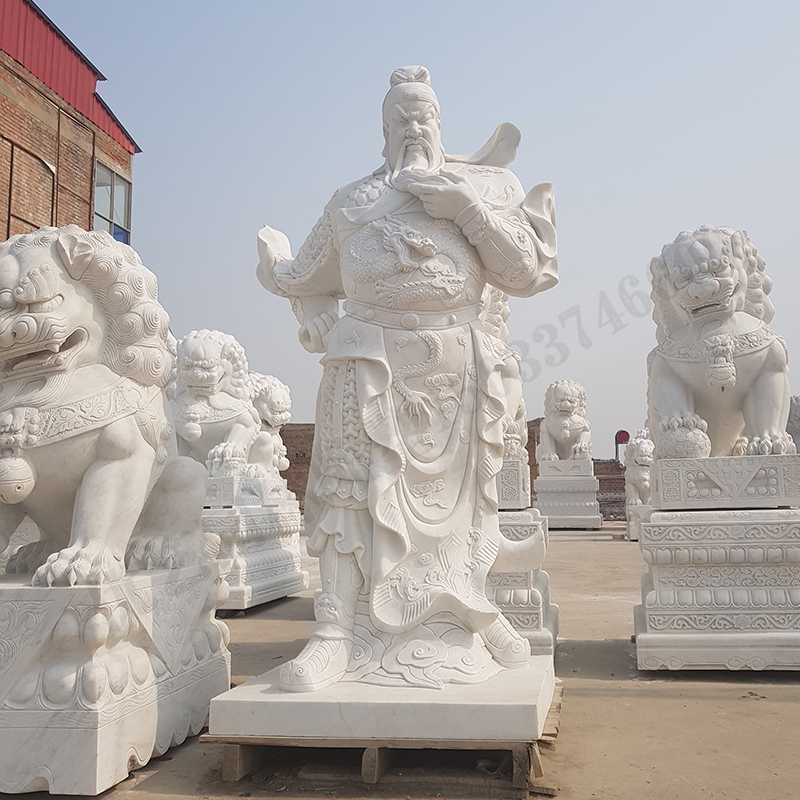 漢白玉關(guān)公像，石雕關(guān)公像，大理石關(guān)公雕像，關(guān)羽雕像，河北石雕關(guān)公廠家2.jpg